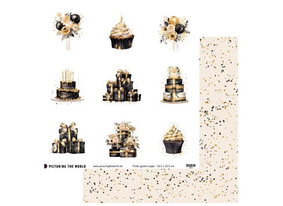 PTW Design Gyldne Festtoner - Klippeark - Flotte Gyldne Kager
