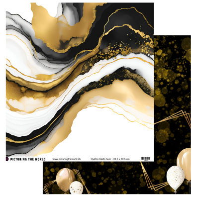 PTW Design Gyldne Festtoner - 12x12 Mønsterpapir - Gyldne Bløde Buer