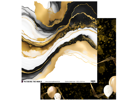 PTW Design Gyldne Festtoner - 12x12 Mønsterpapir - Gyldne Bløde Buer