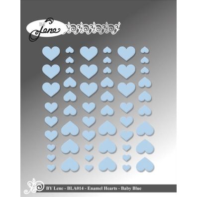 By Lene - Enamel Hearts - Baby Blue