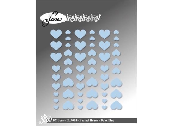 By Lene - Enamel Hearts - Baby Blue