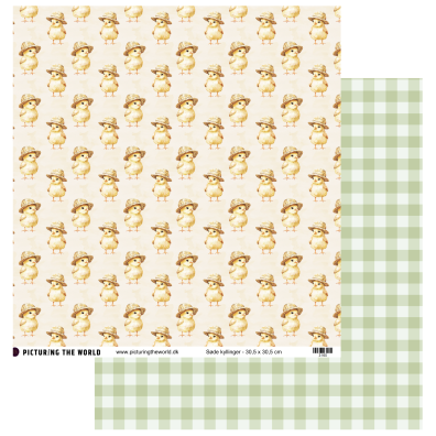 Add on April - EKSTRA PTW Design - Søde Kyllinger 12x12 mønsterpapir - sælges kun til kitklubmedlemmer