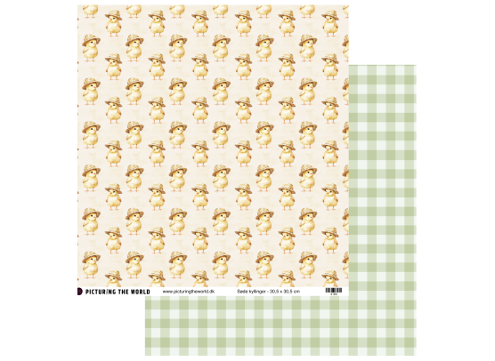 Add on April - EKSTRA PTW Design - Søde Kyllinger 12x12 mønsterpapir - sælges kun til kitklubmedlemmer