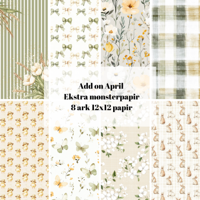 Add on April - EKSTRA Mønsterpapir - Sælges kun til kitklubmedlemmer