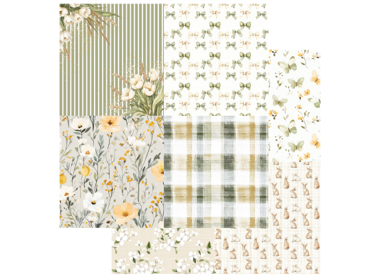 Add on April - PTW Design - 6x6 April Kit Papirsampak - 6 ark 12x12 - Sælges kun til kitklubmedlemmer
