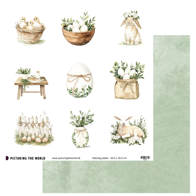 Add on April - PTW Design - Naturlig Påske 12x12 klippeark - Sælges kun til kitklubmedlemmer