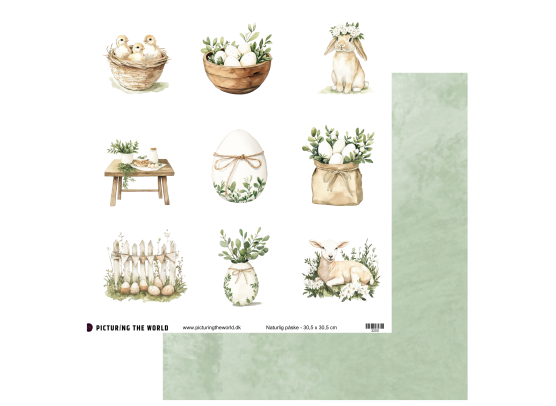 Add on April - PTW Design - Naturlig Påske 12x12 klippeark - Sælges kun til kitklubmedlemmer