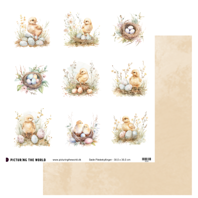 Add on April - PTW Design - Søde Påskekyllinger 12x12 klippeark - Sælges kun til kitklubmedlemmer