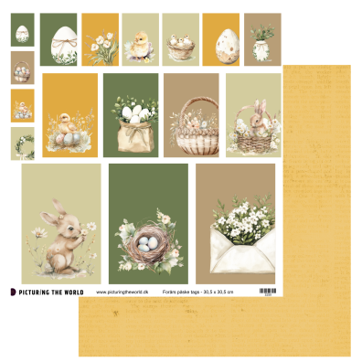 Add on April - PTW Design - Forårs Påske Tags 12x12 klippeark - Sælges kun til kitklubmedlemmer