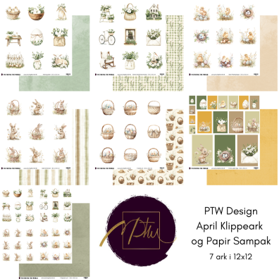 Add on April - PTW Design - April Klippeark og Papirsampak - 7 ark 12x12