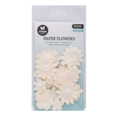 Studio Light - Kraft Essentials Paper Flowers (5pcs) - Cream
