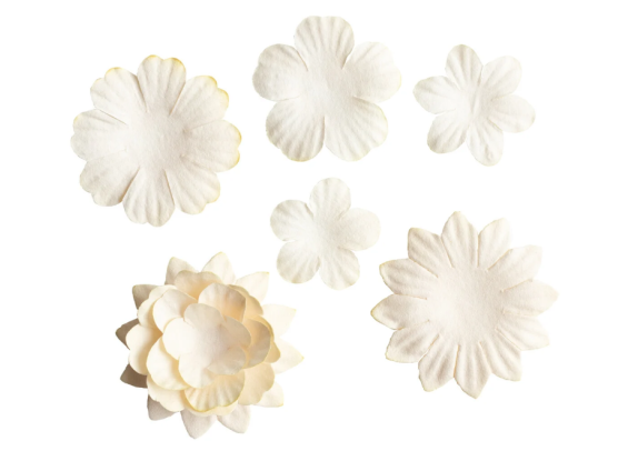 Studio Light - Kraft Essentials Paper Flowers (5pcs) - Cream