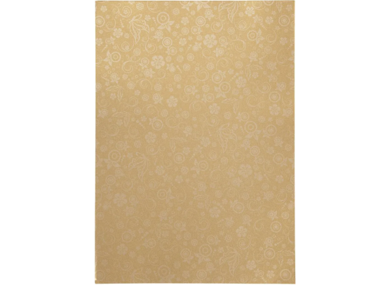 Happy Moments - Guld Blomster A4 mønsterpapir