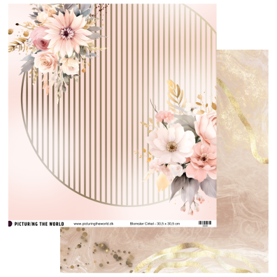 Add on Maj - EKSTRA PTW Design - Blomster Cirkel 12x12 mønsterpapir - sælges kun til kitklubmedlemmer