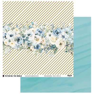 Add on Juni - EKSTRA PTW Design - Blomsterstribe 12x12 mønsterpapir - sælges kun til kitklubmedlemmer