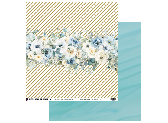 Add on Juni - EKSTRA PTW Design - Blomsterstribe 12x12 mønsterpapir - sælges kun til kitklubmedlemmer