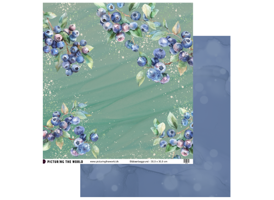 Add on Juli - EKSTRA PTW Design - Blåbærbaggrund 12x12 mønsterpapir - sælges kun til kitklubmedlemmer