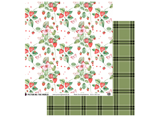 Add on Juli - EKSTRA PTW Design - Røde Sommerdrømme 12x12 mønsterpapir - sælges kun til kitklubmedlemmer