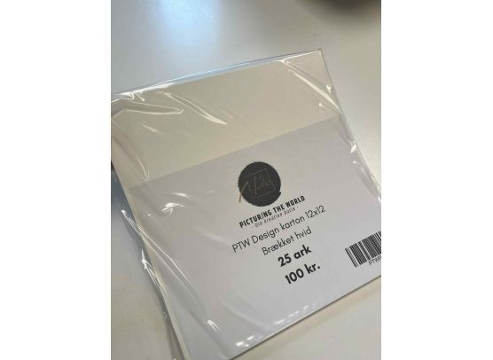 Add on Marts - PTW Design - Karton 12x12 - Brækket hvid - 25 stk.