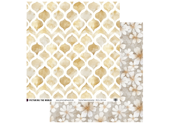 Add on August - EKSTRA PTW Design - Varme Naturmomenter 12x12 mønsterpapir - sælges kun til kitklubmedlemmer