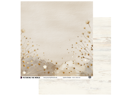 Add on August - EKSTRA PTW Design - Gyldne Detaljer 12x12 mønsterpapir - sælges kun til kitklubmedlemmer