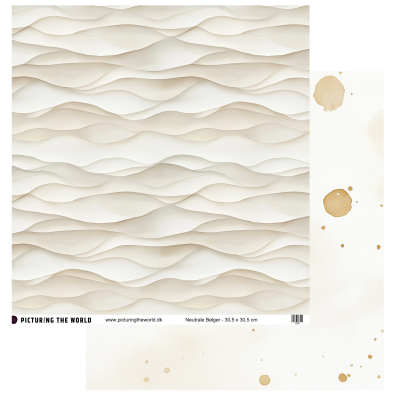 Add on August - EKSTRA PTW Design - Neutrale Bølger 12x12 mønsterpapir - sælges kun til kitklubmedlemmer