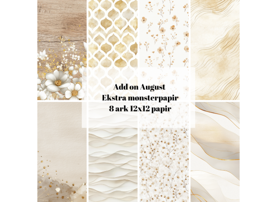 Add on August - EKSTRA Mønsterpapir - Sælges kun til kitklubmedlemmer