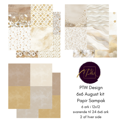 Add on August - PTW Design - 6x6 August Kit Papirsampak - 6 ark 12x12 - Sælges kun til kitklubmedlemmer