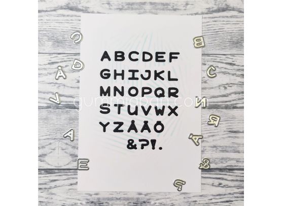 Gummiapan Dies - Alphabet Boston - 9 mm.