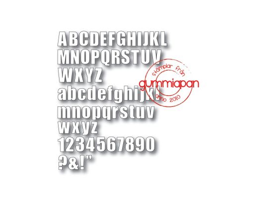 Gummiapan Dies - Alphabet Classic - 15 mm.