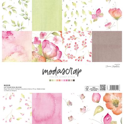Modascrap Italian Scrap Style - Let Your Soul Bloom 12x12 Paper Pad