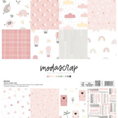Modascrap Italian Scrap Style - Hello Sweet Girl 12x12 Paper Pad