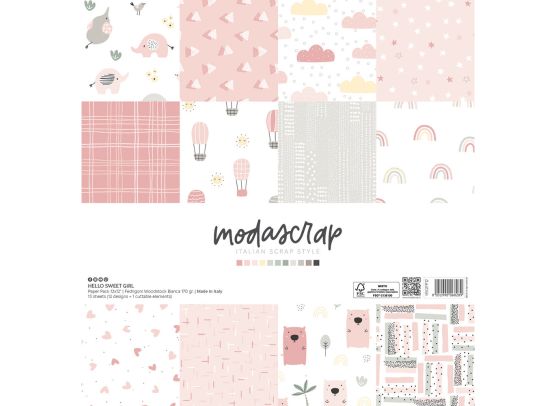 Modascrap Italian Scrap Style - Hello Sweet Girl 12x12 Paper Pad