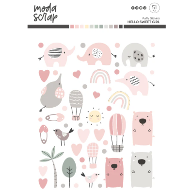 Modascrap Italian Scrap Style - Puffy Stickers - Hello Sweet Girl