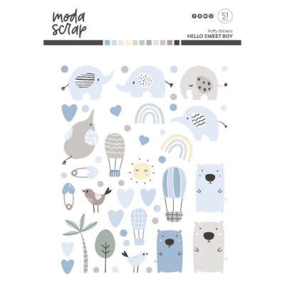 Modascrap Italian Scrap Style - Puffy Stickers - Hello Sweet Boy