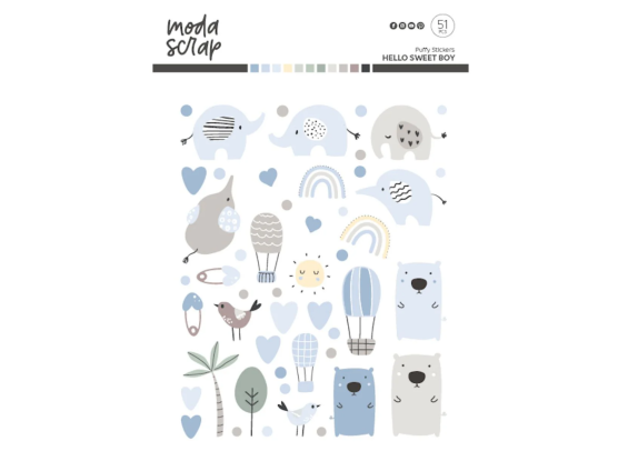 Modascrap Italian Scrap Style - Puffy Stickers - Hello Sweet Boy