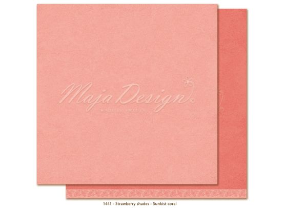 Monochromes - Strawberry Shades - Sunkist Coral 12x12 papir fra Maja Design