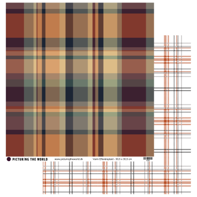 Add on September - EKSTRA PTW Design - Varm Efterårsplaid 12x12 mønsterpapir - sælges kun til kitklubmedlemmer