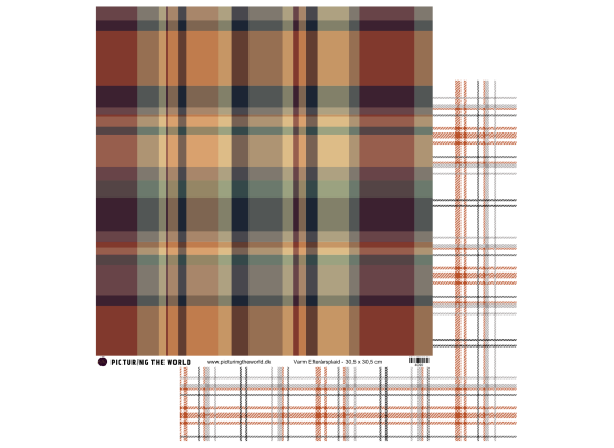 Add on September - EKSTRA PTW Design - Varm Efterårsplaid 12x12 mønsterpapir - sælges kun til kitklubmedlemmer