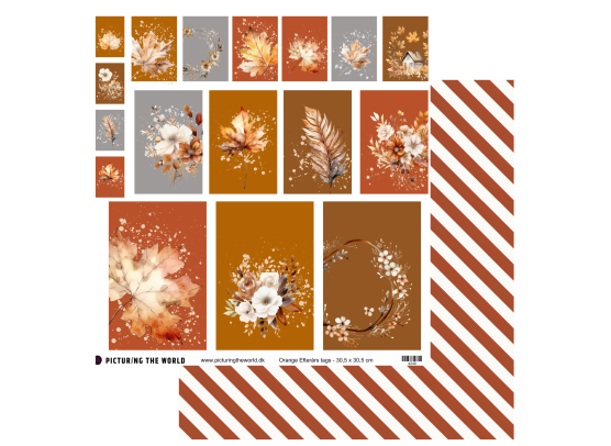 Add on September - PTW Design - Orange Efterårs Tags 12x12 Klippeark - sælges kun til kitklubmedlemmer