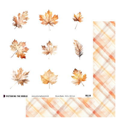 Add on September - PTW Design - Brune Blade 12x12 Klippeark - sælges kun til kitklubmedlemmer