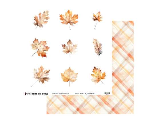 Add on September - PTW Design - Brune Blade 12x12 Klippeark - sælges kun til kitklubmedlemmer