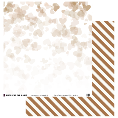 Add on August - Velkommen Lille Du - Enkeltark - Beige Babymønster 12x12 mønsterpapir