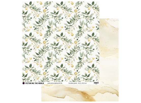 Add on Oktober - EKSTRA PTW Design - Smukke Grene 12x12 mønsterpapir - sælges kun til kitklubmedlemmer