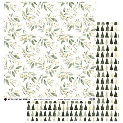 Add on Oktober - EKSTRA PTW Design - Gyldne Bærgrene 12x12 mønsterpapir - sælges kun til kitklubmedlemmer