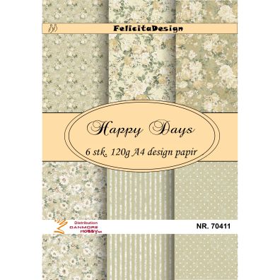 Felicita Design - A4 Design Papir - Happy Days