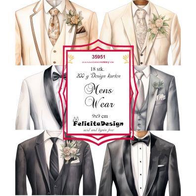 Felicita Design - 9x9 cm - Toppers - Mens Wear, 18 ark