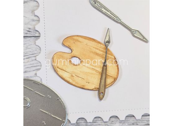 Gummiapan - Dies - Small Colour Palette and Palette Knife