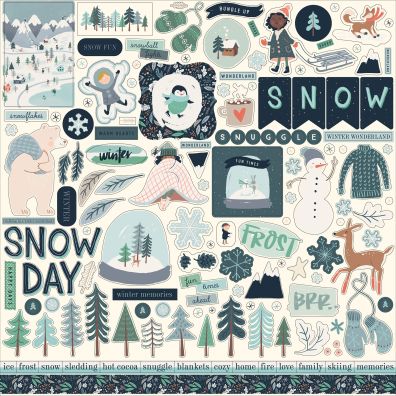 Carta Bella - Snow Much Fun - Element Sticker 12x12 Stiker Sheet