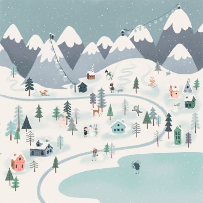 Carta Bella - Snow Much Fun - Winter Town 12x12 mønsterpapir